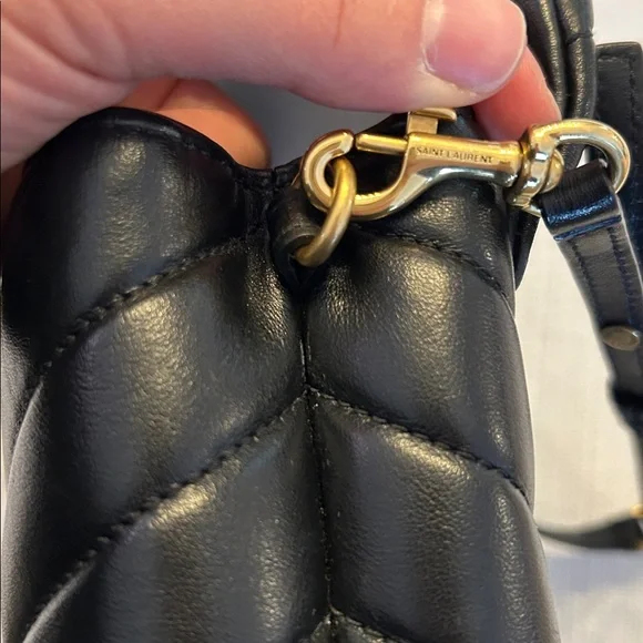 Yves Saint Laurent Black and Gold Crossbody Bag - Picture 7 of 10